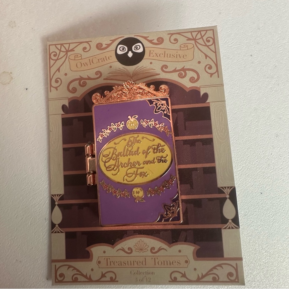 OwlCrate Once Upon a Broken Heart Treasured Tomes Enamel Pin Exclusive